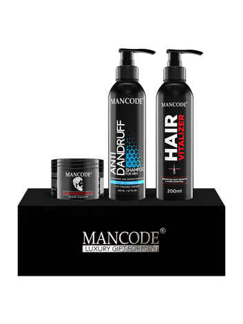 Buy Mancode Gift Set for Men - Premium Luxury Hair Care Kit (Anti Dandruff Shampoo + Hair Growth Cream + Hair Vitalizer) Gift Set - 09 - Purplle