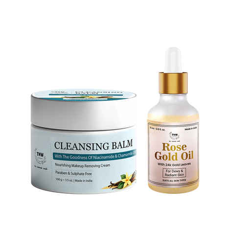 Buy Combo of 2- Cleansing Balm 100gm + Rose Gold Oil 15ml - Purplle