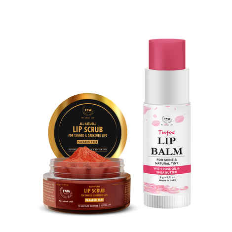 Buy Combo of 2- Lip Scrub 25gm + Rose Tinted Lip Balm 6gm - Purplle