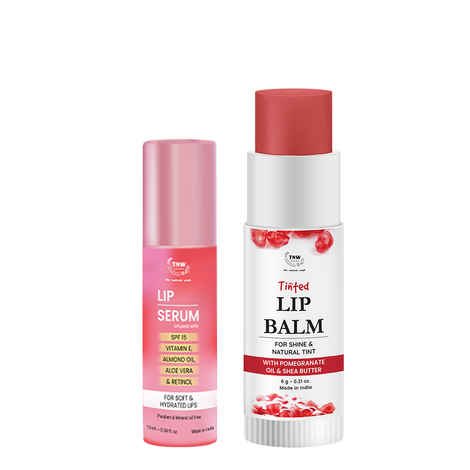 Buy Combo of 2- Lip Serum 10ml + Pomegranate Tinted Lip Balm 6gm - Purplle