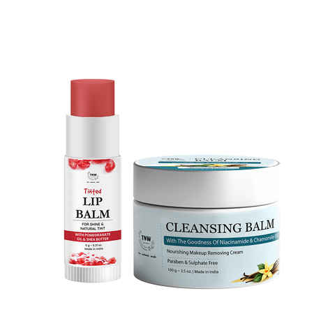 Buy Combo of 2- Cleansing Balm 100gm + Pomegranate Tinted Lip Balm 6gm - Purplle