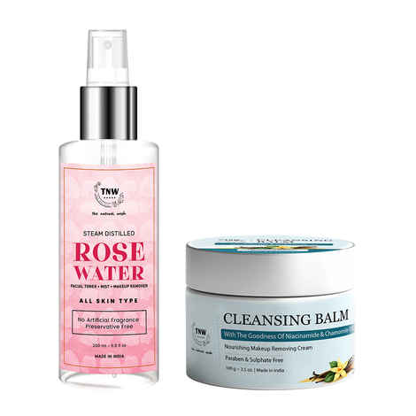 Buy Combo of 2- Cleansing Balm 100gm + Rose Water Spray Bottle 200 ml - Purplle