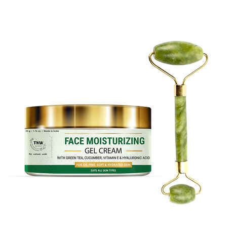 Buy Combo of 2- Jade Roller- Green & Face Moisturizing Gel Cream- 50gm - Purplle