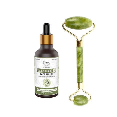 Buy Combo of 2- Jade Roller- Green & Salicylic Acid Face Serum- 30ml - Purplle