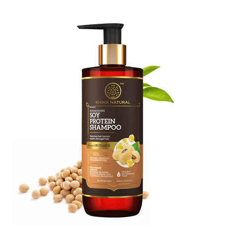 Buy Khadi Natural Nourishing Soy Protein Shampoo | Improves Hair Texture Repairs Damaged Hair by Powered BOTANICS | 310ml. - Purplle