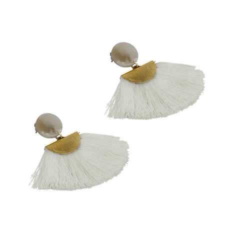 Buy Lilly & Sparkle White Tassel Drop Earrings With Acetate Stud - Purplle