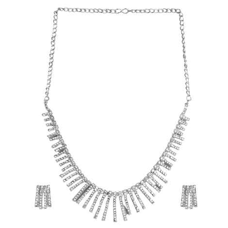 Buy Accessher Silver Plated Ad Studded HandcraftedNecklace For Women & Girls - Purplle