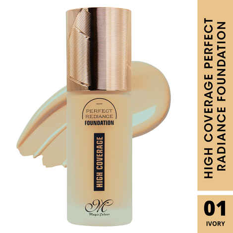 Buy Magic Colour High Coverage Perfect Radiance Foundation for Flawless Finish Face Makeup, Super Stay Professional Waterproof Full Base Foundation for Oily Dry All Skin Women (35g, Fair Skin Tone, Ivory) - Purplle