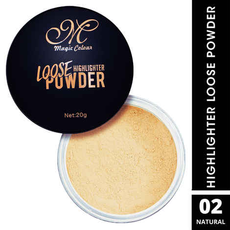 Buy Magic Colour Highlighter Loose Powder for Face Makeup with Powder Puff, High Definition Ultra Fine Pro Setting Powder for Women, Waterproof Oily Dry All Skin (20gm,Medum - Wheatish Skin Tone,Natural) - Purplle