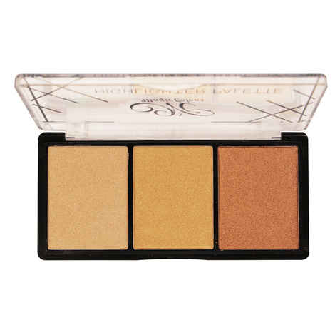 Buy Magic Colour Light Up The Stars Highlighter Bronzer Contour Eyeshadow Palette, Insta Ultra Glow Chrome Metallic Pastel Colours Blusher Shimmer Powder Brick for Face Body Makeup (20gm, Copper Bar 03) - Purplle