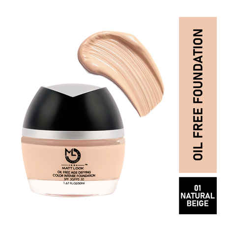 Buy Matt look Oil Free Age Defying Colour Intense Foundation SPF 30/ FPS 30, Natural Beige (50 ml) - Purplle