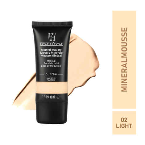 Half N Half Mineral Mousse Oil Free Foundation Light SPF-20, Light (30ml)