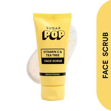Buy SUGAR POP Vitamin C & Tea Tree Face Scrub - Infused With Aloe Vera, Tea Tree Oil, Apricot Beads & Glow-Boosting Vitamin C | Removes Tan, Pigmentation & Blackheads | For Even Toned Skin | Reduces Acne | 80 Ml - Purplle