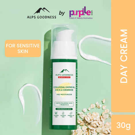 Buy Alps Goodness Colloidal Oatmeal, Cica & Ceramide Face Moisturizer (with Hyaluronic Acid +Probiotics) for Sensitive Skin (30 g)| Hyaluronic Acid Moisturizer - Purplle