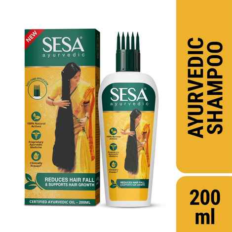 Buy Sesa Ayurvedic Hair Oil, 18 Herbs + 5 Oils, Kshir Pak Vidhi reduces Hair Fall & supports Hair Growth (200 ml) - Purplle
