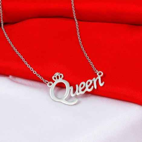 Buy Fashion Frill Valentine Special Queen Pendant Necklace For Her Couple Gift Chain Necklace - Purplle