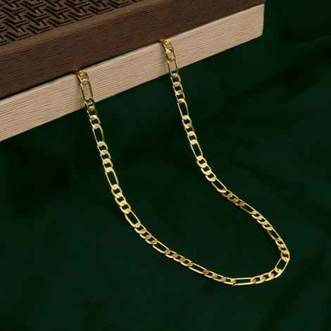 Buy Fashion Frill Exclusive Sachin Design Gold Plated Thin Necklace Chain For Men & Boys Golden 28 Inches For Women and Girls - Purplle