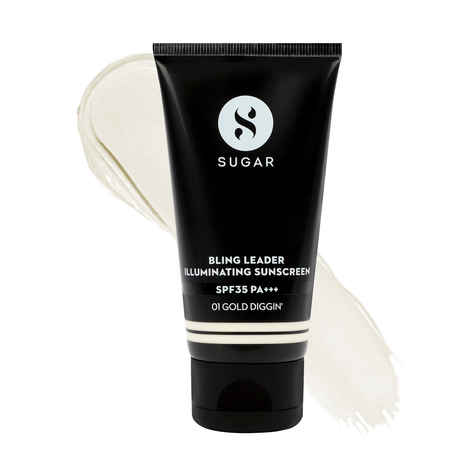 Buy SUGAR Cosmetics Bling Leader Illuminating Sunscreen Spf35 Pa+++| Strobe Cream with 3 In 1 Glow Boosting Formula | Non Greasy Moisturizer | 50gm - 01 Gold Diggin - Purplle