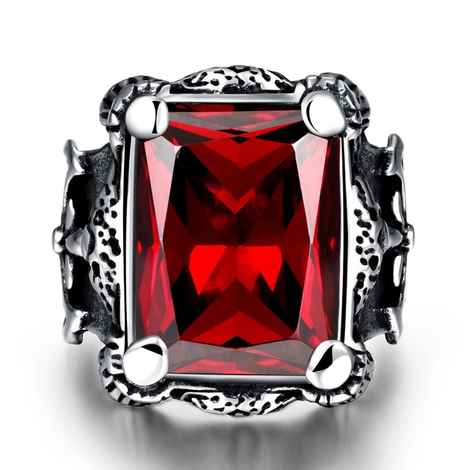 Buy YELLOW CHIMES Red Danger Stainless Steel Tough Ring for Men and Boys - Purplle