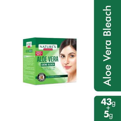 Buy Natures Essence Aloe Vera Creme Bleach (43 g)+ + Aloe vera gel (5 g) - Purplle