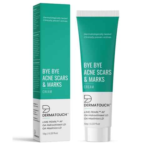 Buy DERMATOUCH Bye Bye Acne Scars & Marks Cream || Acne Scars Corrector || Formulated Specially to Address Scars & Marks || Gives Even Skin Tone || Suitable For All Skin Types - 10G - Purplle