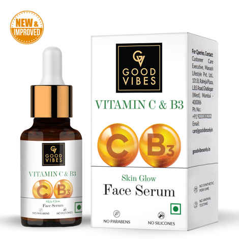 Buy Good Vibes Vitamin C & B3 Skin Glow Face Serum | With Orange | Easy Absorption | No Parabens, No Silicones, No Sulphates, No Animal Testing (10 ml) - Purplle