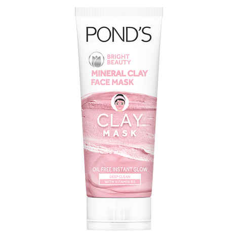Buy Ponds Bright Beauty Mineral Clay Face Mask For Oil Free Instant Glow (90 gm) - Purplle