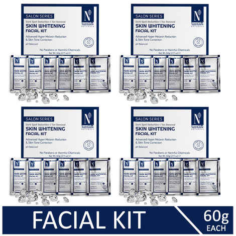 Buy NutriGlow NATURAL'S Advanced Pro Formula Combo Pack of 4 Skin Whitening Facial Kit For Skin Tone Coreection, 60gm each - Purplle