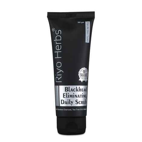 Buy Riyo Herbs Blackhead Eliminating Scrub with Bamboo Charcoal for Absorbs Oil, Whiteheads Roots, 100 gm - Purplle