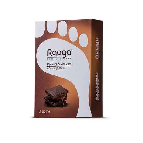 Buy Raaga Professional Pedicure & Manicure 6 Step Single Use Kit, Chocolate, 12 Sachets, 63 g - Purplle
