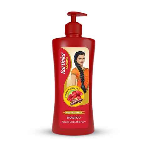 Buy Karthika Hair Fall Shield Shampoo,Enriched With Shikakai and Hibiscus For Long and Thick Hair, 650ml - Purplle