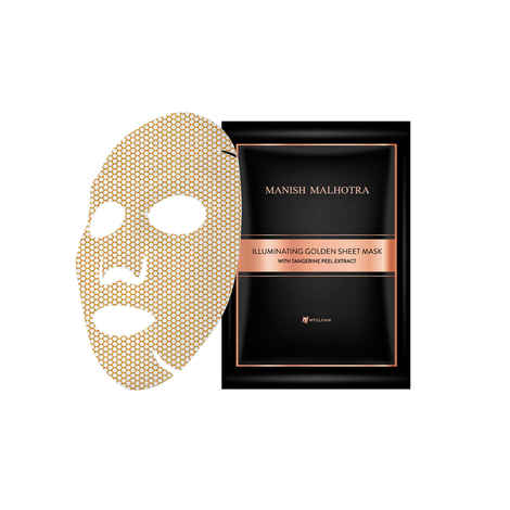 Buy Manish Malhotra Beauty By MyGlamm Illuminating Golden Face Sheet Mask With Tangerine Peel Extract-20gm - Purplle
