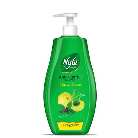 Nyle Naturals Silky and Smooth Anti Hairfall Shampoo, With Goodness Of Tulsi And Amla, 400 ML