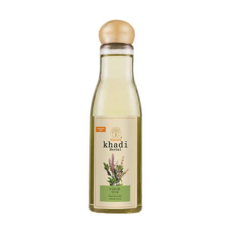 Vagad's Khadi Tulsi Hair Oil 200ml | Prevent Hair Loss | Parabens Free | Silicon Free