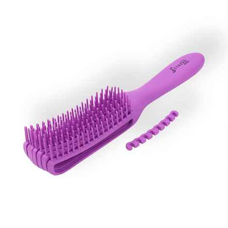 Buy Streak Street Wet And Dry Hair Detangler Hair Brush With Spacing Clip - Purple - Purplle
