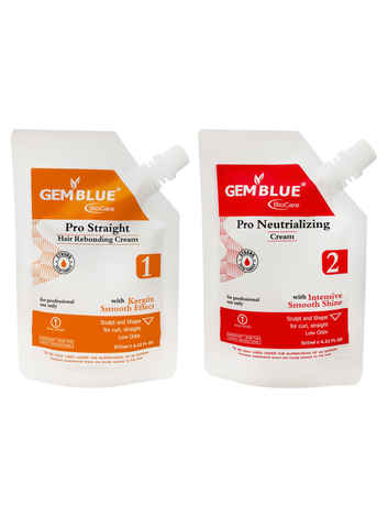 Buy Gemblue Biocare Pro Straight hair Rebonding cream + Pro Neutrializing cream (125*2 ml) - Purplle