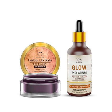 Buy Combo of 2- Beetroot Lip Balm 5gm & Glow Face Serum 30ml - Purplle