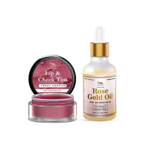 Buy Combo of 2- Crazy Coster Lip Tint 5gm & Rose Gold Oil 15ml - Purplle
