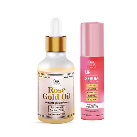 Buy Combo of 2- Rose Gold Oil 15ml & Lip Serum 10 ml - Purplle