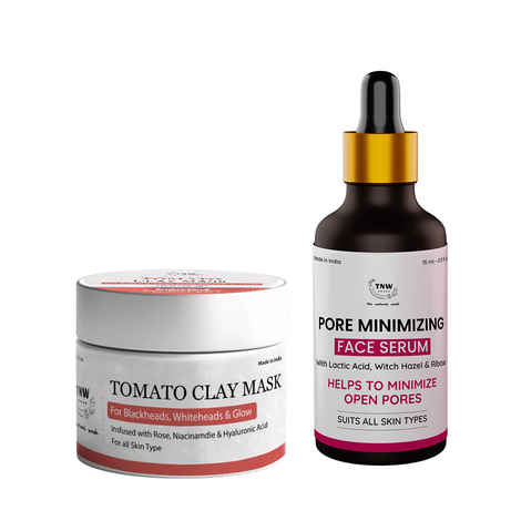 Buy Combo of 2- Tomato Clay Mask 50gm & Pore Minimizing Face Serum 15ml - Purplle