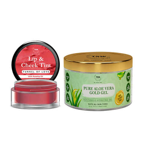 Buy Combo of 2- Tunnel Of Love Lip Tint 5gm & Pure Aloe Vera Gold Gel 100gm - Purplle