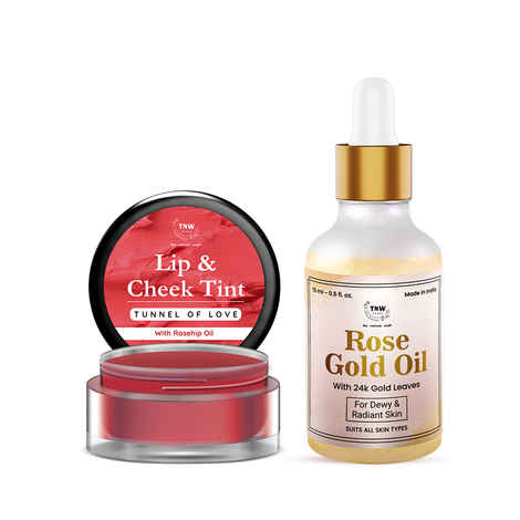 Buy Combo of 2- Tunnel Of Love Lip Tint 5gm & Rose Gold Oil 15ml - Purplle