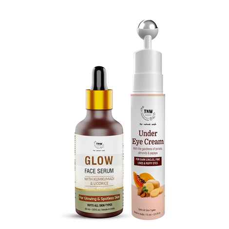 Buy Combo of 2- Under Eye Cream 15gm & Glow Face Serum 30ml - Purplle