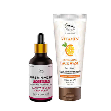 Buy Combo of 2- Vitamin C Exfoliating Face Wash 100ml & Pore Minimizing Face Serum 15ml - Purplle