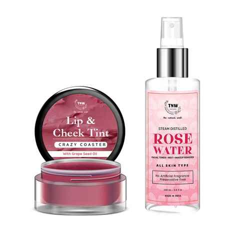 Buy Combo of 2- Crazy Coster Lip Tint 5gm & Rose Water Spray Bottle 200ml - Purplle