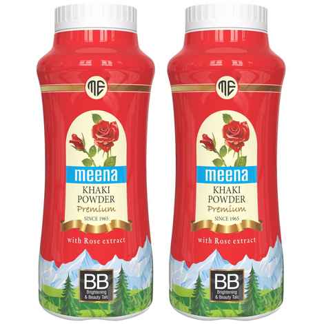 Buy Meena Elements Khaki Powder Instant Glow, Oil Control powder For Men and Women 200 gm pack of 2 - Purplle