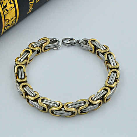 Buy Jewels Galaxy Men Silver-Toned Gold-Plated Link Bracelet - Purplle