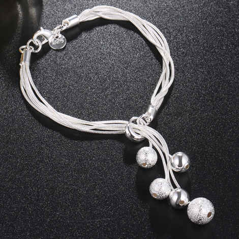 Buy Jewels Galaxy Silver-Plated Multistrand Bracelet - Purplle