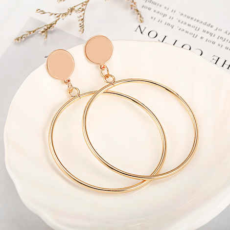Buy Jewels Galaxy Gold-Plated Circular Drop Earrings - Purplle