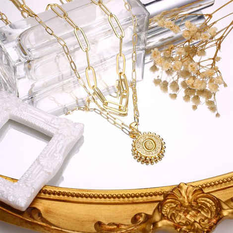 Buy Jewels Galaxy Jewellery For Women Gold Plated Alphabetical "O" Layered Necklace - Purplle